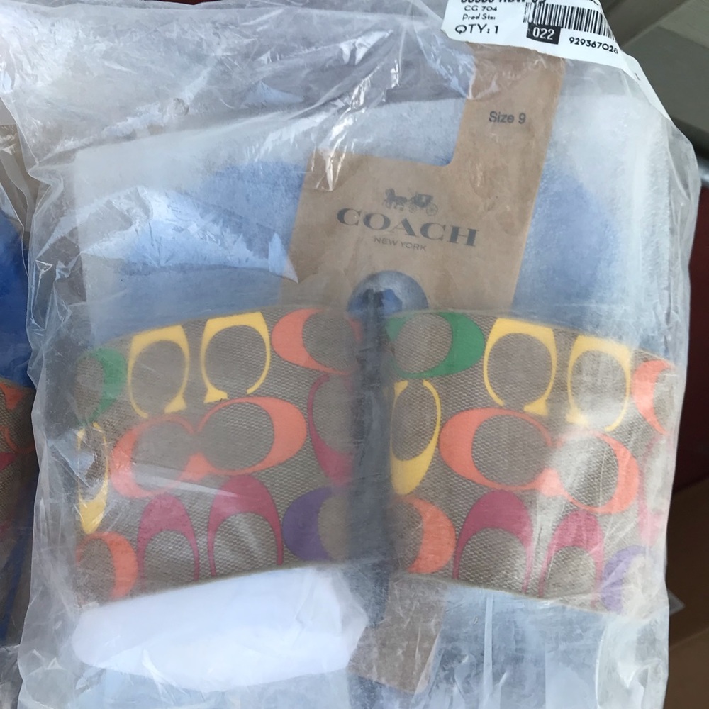 ❤️ Coach Uli Sport Slide Rainbow Signature Canvas 11 - Picture 7 of 7